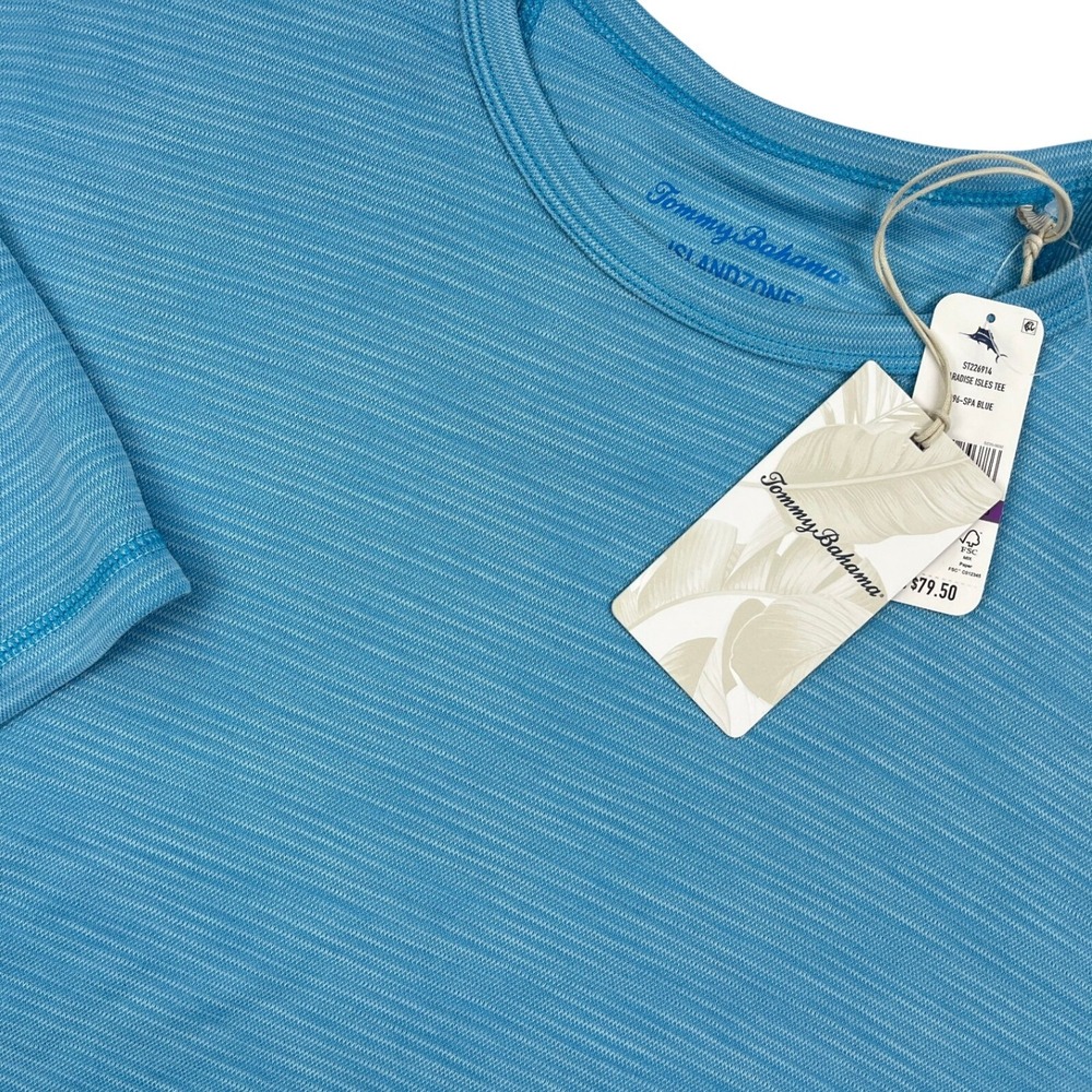 Tommy Bahama Paradise Isles Tee Spa Blue IslandZone XXL ST226914 Mens Shirt NWT